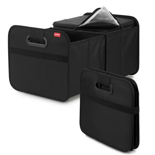 Faltbare Auto Faltbox mit Kühleinsatz - Praktischer Kofferraum-Organizer mit Kühlfunktion, perfekt für Reisen und Ausflüge. Platzsparend und mit mehreren Fächern für optimale Ordnung im Auto.