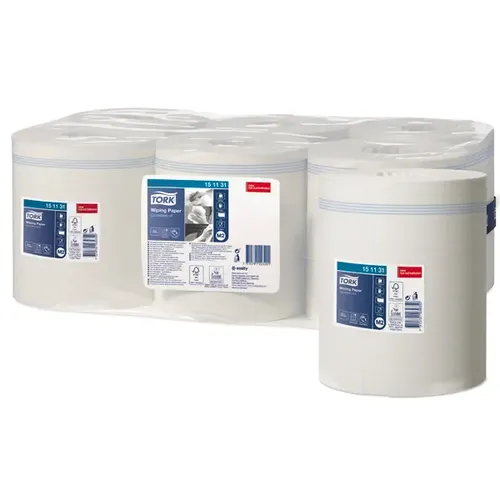 Tork 151131 Standard Papierwischtücher M2 - Diverse T - 1-lagige Papierwischtücher für kosteneffizientes Wischen, ideal für allgemeine Reinigungsarbeiten und Handab wiping, passend für Tork M2 Innenabrollung.