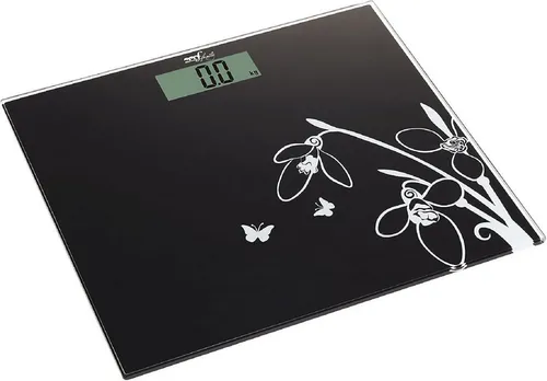 Melchioni Personenwaage FLAT Digitalwaage Ultradünn, bis 150 kg, gehärtetes Glas, LCD-Display