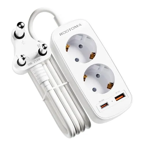 Adapter für Südafrika 2-Fach mit PD20W USB Schnellladung von ROOTOMA