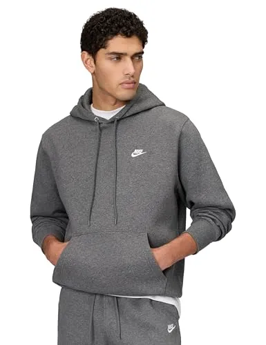 Nike Club Fleece-Hoodie Für Herren, Charcoal Heathr/Iron Grey/White, FN3859-071, XS