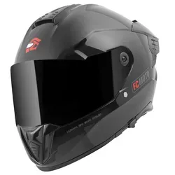 FC-Moto Hawk EVO Solid Helm, schwarz, Größe M für Männer - Motorradhelm mit ECE 22.06 Zertifizierung, gespritzter thermoplastischer Schale und praktischem Ratschenverschluss für optimalen Komfort.