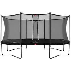 BERG Grand Favorit Trampoline 520 cm schwarz + Safety Net Comfort - Ovales Premium-Trampolin mit 520 cm Durchmesser, hohe Qualität, robust und sicher für unbeschwerten Sprungspaß im Garten.