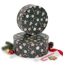 Weihnachtsdose Aus Blech, 2 Stück für Kekse und Süßigkeiten, 20 cm