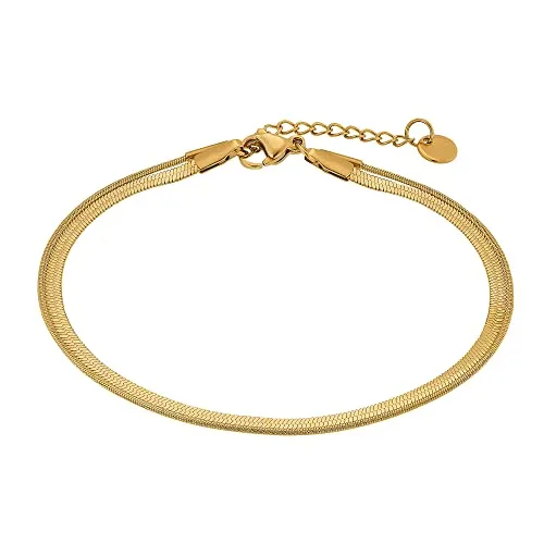 Heideman Armband Quinn Damen - Aus hochwertigem Edelstahl gold farbend poliert 2in1 Basic Armkette Sleek für Frauen doppelreihig perfekt zum layern verstellbar
