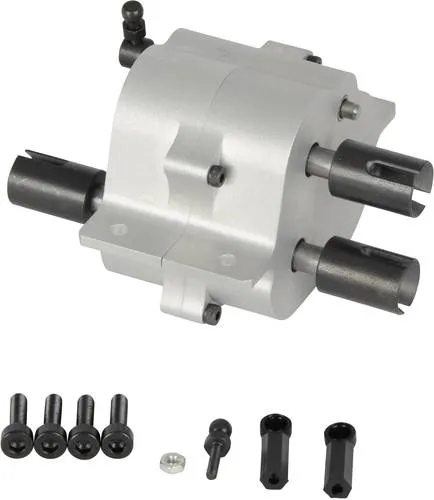 CARSON 500907266 - 1:14 Alu 2-Gang-Verteilergetriebe - Zubehör für Funktionsmodell-Bausätze mit selbstsperrendem Längsdifferenzial, ideal für präzise Steuerung und optimale Leistung im Modellbau.