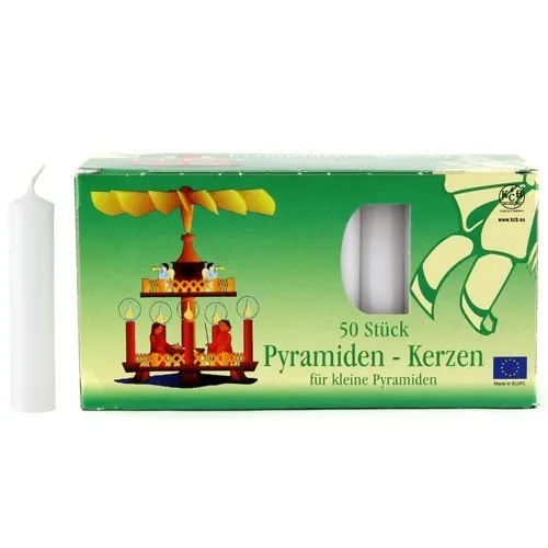 PYRAMIDENKERZEN 50 STÜCK WEIß