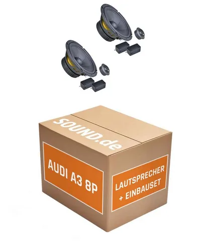 JUST SOUND Einbauset Ground Zero GZIC 165.2 für Audi A3 8P - Komplettes Lautsprecher Einbauset für Audi A3 8P (2003-2013) mit hochwertigen Ground Zero Lautsprechern. Einfacher Austausch dank Adapterringen und -steckern für perfekten Sound im Fahrzeug.
