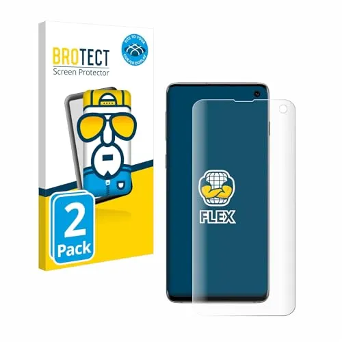BROTECT 2 Stück Full-Cover Schutzfolie für Samsung Galaxy S10 Full-Screen Displayschutz-Folie [3D Curved, Anti-Fingerprint, Kristall-Klar]