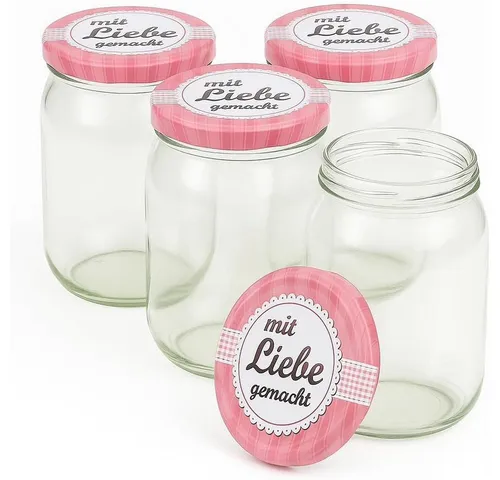 Blumixx Einmachglas mit Schraubdeckel für Erntezeit, Konservierung & schöne Aufbewahrung, (16-tlg)