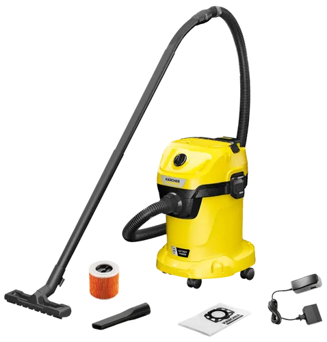 Kärcher WD 3-18 Nass-/Trockensauger 225W mit Akku - Nass-/Trockensauger mit 17l Behälter und Akku für maximale Flexibilität. Ideal für die schnelle Reinigung von nassem und trockenem Schmutz.