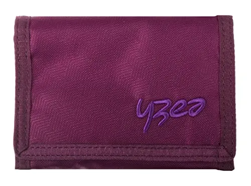 Yzea Geldbörse Jungen Mädchen Wallet Börse Geldbeutel Münzfach, Ausweisfach, Klarsicht, Scheinfach, Kette mit Karabiner Auswahl + Trinkflasche (AUBERGINE)