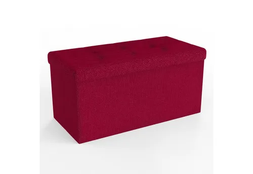 Intirilife Sitzhocker mit Stauraum in KIRSCH ROT - Sitzhocker mit Stauraum und modernem Design, ideal als platzsparende Sitzgelegenheit und Aufbewahrungsbox für Ordnung und Stil.