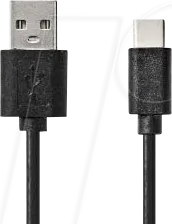 N CCGL60601BK10 - USB 2.0 Kabel, A-Stecker > USB-C-Stecker, 1m schwarz
