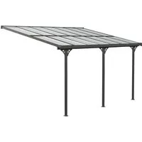 Tchibo Terrassenüberdachung 435x300x270cm - anthrazit - Aluminium - Außenanbau mit flexibler Ständerposition und verstellbarer Firsthöhe, massive und rostfreie Aluminiumkonstruktion für einfache Selbstmontage.