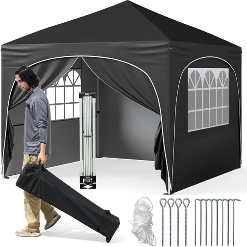 GOPLUS 3x3 m Pop-up-Pavillon mit 4 abnehmbaren Seitenwänden