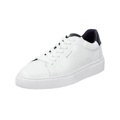 GANT Sneaker Herren Leder, Gr. 43, Weiß/Blau - Moderner GANT Sneaker aus hochwertigem Leder mit herausnehmbarem Fußbett für individuelle Anpassung. Die bequeme Plateausohle sorgt für Dämpfung und Stabilität, perfekt für den Alltag.