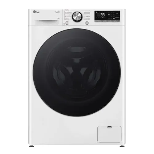 LG F2V7SLIM9 Waschmaschine, 9 kg, AI Direct Drive - Waschmaschine der Klasse A mit 9 kg Kapazität, Wi-Fi und TurboWash 360° für schnelle und gründliche Reinigung. Perfekt für Allergiker dank Dampfprogramm, das 99,9 % Allergene entfernt.