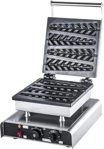 GastroHero Lolly Waffeleisen einfach - Waffeleisen für kreative Lolly-Waffeln, perfekt für das To-Go Geschäft. Backen Sie bis zu vier Waffeln gleichzeitig mit einstellbarer Temperatur und einfacher Handhabung.