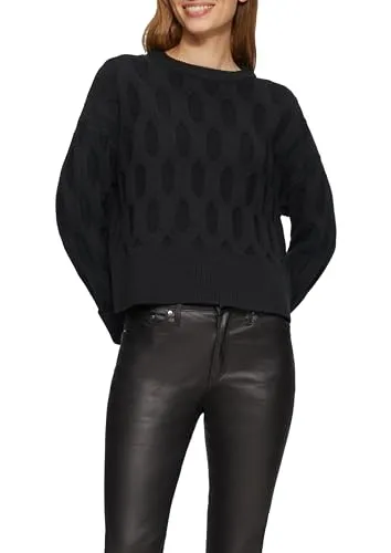 s.Oliver Longpullover Oversized mit Strickmuster - Kuscheliger Oversize-Strickpullover mit stilvollem Zopfmuster. Ideal für kühle Tage, bietet er Komfort und Wärme für entspannte Momente. Perfekt kombinierbar für einen lässigen Look in deiner Garderobe.