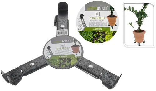 Progarden Pflanzenroller Pflanzenwagen Blumenroller Metall max. 50 KG Ø bis ca 38 cm Grau, (1-St), 360° Rollen, Blumenroller, Rollbrett, Metall, bis 50 kg