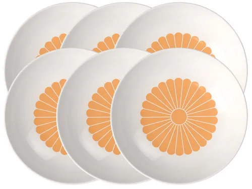 Villeroy & Boch Fleur Soleil Pastaschale 6er Set - Teller-Set aus Premium Porzellan mit floralen Designs, ideal für Pasta und Salate. Spülmaschinen- und mikrowellengeeignet, bringt Farbe und Eleganz auf Ihren Tisch.