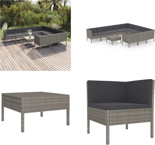vidaXL 11-tlg. Garten Lounge Set mit Auflagen