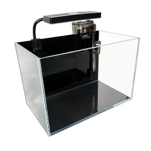 Craftsboys 11L Ultra-Klar Aquarium-Set mit LED-Beleuchtung, Filter, Regenwald-Stil Fischbecken 30x18x20cm