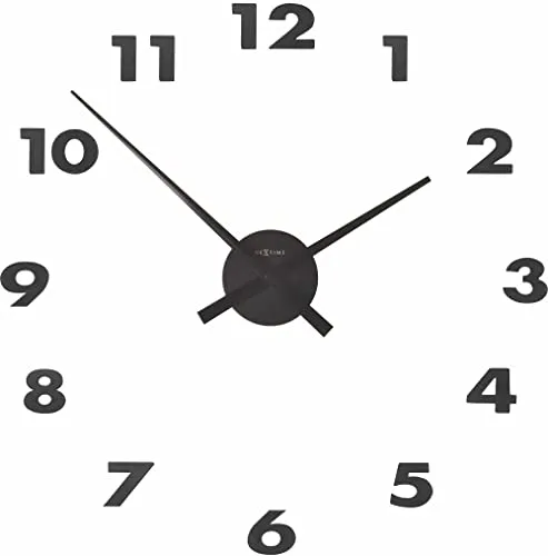 NeXtime Small Hands Wanduhren, Schwarz - Moderne Wanduhr aus Metall und Kunststoff, ohne Sekundenzeiger und Zahlen, ideal für minimalistisches Wohndesign.