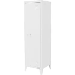 ML-Design Aktenschrank aus Stahl, 38x38x137,5 cm in Weiß - Büroschrank aus pulverbeschichtetem Stahl, platzsparend mit 2 Regalböden und magnetischem Verschluss – ideal für modernes Büro-Design und optimale Organisation.