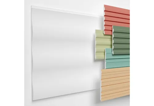 HEXIMO Wanddekoobjekt HLM-11-01 (Lamellenwand (3.67 m) aus XPS - Lamellen Wandpaneele Lamellenverkleidung Akustikpaneele weiß (8 Paneele, HLM-11-01 weiß) Wandplatten wall panels Schaumstoff)