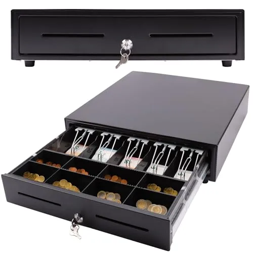 Olympia XLD 460A Kassenschublade - Card-Reader mit elektrisch öffnender Schublade über RJ12-Anschluss, ideal für sichere Kassenführung dank 5 Schein- und 8 Münzfächern.