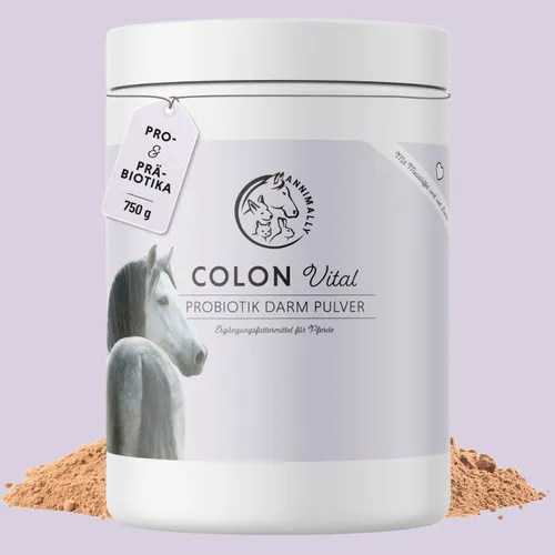 Colon Vital Pulver 750 g - Darmsanierung für Pferde - Ergänzungsfuttermittel zur Darmsanierung mit Prä- und Probiotika, unterstützt die Darmgesundheit und das Wohlbefinden Ihres Pferdes.