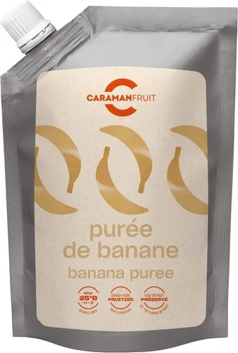 Caramanfruit Bananen-Frucht-Püree 3x 1kg pürierte Banane natürlich süße Frucht