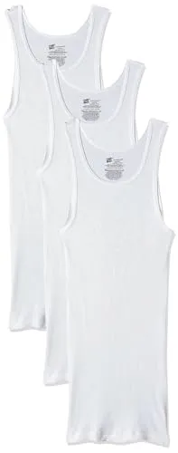 Hanes Herren 370 Unterhemd, Weiß 3er Pack, XL EU