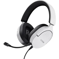 Trust GXT489W Fayzo Gaming-Headset - Weiß, leistungsstarkes ohrumschließendes Design mit 50-mm-Treibern und abnehmbarem Mikrofon, ideal für PC und Konsolen