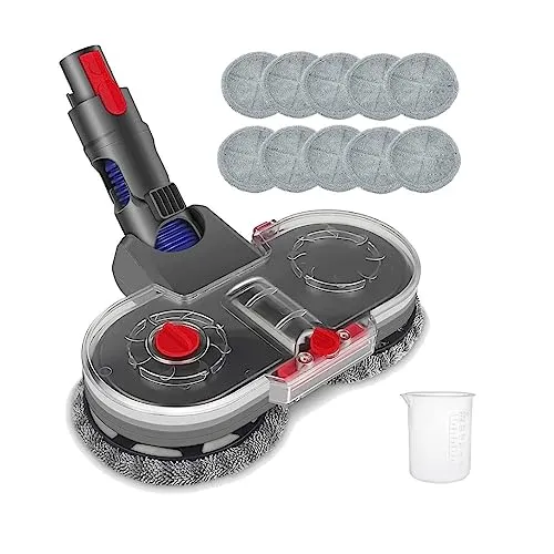 Trade-Shop Elektrischer Wischaufsatz für Dyson V11 V10 V8 V7 V15 Staubsauger, Wischmopp Aufsatz Set mit 10 Mopppads, Abnehmbarer Wassertank, Messbecher