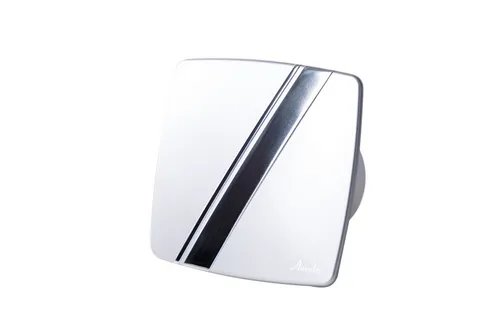 Kleinraumventilator System Silent Linea Silber 100 H - KWS100HPLS - Lüftungstechnik mit leisen 26 dB(A) und Feuchtigkeitssensor für automatische Abschaltung nach Bedarf, ideal für Badezimmer oder Küchen.