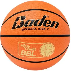 Baden Basketball easyCredit BBL Basic, indoor und outdoor, Größe 7, orange/schwarz, 650 Gramm, Trainingsball