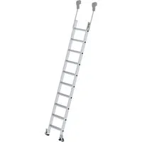 PROREGAL® Regalleiter 10 Stufen - fahrbar und sicher - Leiter für Industrie und Handwerk, aus robustem Aluminium mit selbstarretierenden Rollen für maximale Sicherheit und einfache Handhabung. Ideal für hohe Regale und Lagerarbeiten.