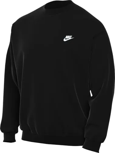 Nike Herren Club Ft Crew Sweatshirt, Black/White, XXL