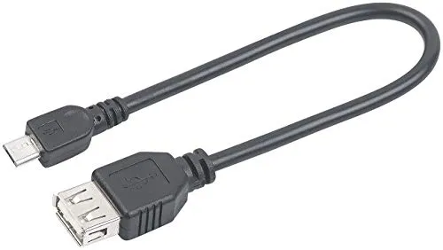 auvisio OTG Kabel: USB-OTG-Adapterkabel, Micro-USB Stecker zu USB-Buchse, 20 cm (Micro USB Adapter, USB OTG Adapter, Handy Datenkabel)