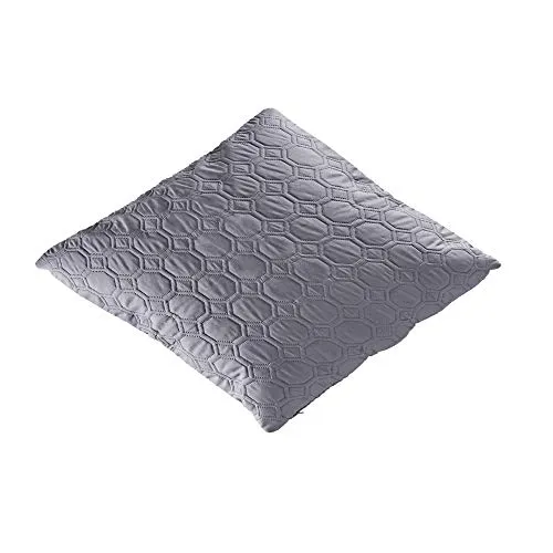 Ibena Nancy Kissenhülle 50x50 cm – Doppelpack Kissenbezüge dunkelgrau ohne Fülling, Zierkissen mit schönem Steppmuster, 2er Set mit verdeckten Reißverschlüssen