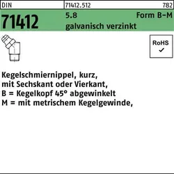 DIN 71412 Kegelschmiernippel 5.8 M 6 x 1 SW 9, 100 Stück - Hochwertige Schmiernippel aus galvanisch verzinktem Stahl, ideal für langlebige Schmierlösungen in Maschinen und Fahrzeugen - 100 Stück im Set.