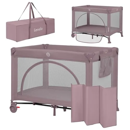 Lionelo Laura 2-in-1 Reisebett - Babybetten: Praktisches 2-in-1 Reisebett und Laufgitter mit höhenverstellbarer Matratze, optimal für Babys und Kleinkinder bis 15 kg, ideal für unterwegs und enge Räume.