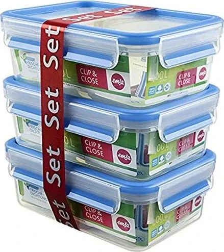 Emsa Frischhaltedosen-Set 1l 3er Set blau