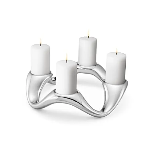 Georg Jensen Cobra 4 Pillar Candleholder aus Edelstahl in silber von Georg Jensen