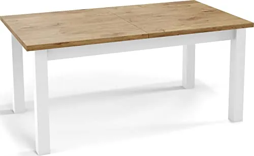 WFL Group Esstisch aus Eiche – Rechteckig, 120x67 cm - Esstisch aus hochwertigem Holzwerkstoff, ausziehbar von 160 cm auf 240 cm, ideal für Dinnerpartys. Hergestellt in der EU, langlebig und nachhaltig.
