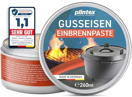 PLINTEX® Einbrennpaste 260ml mit Traubenkern-Öl für Gusseisenpflege