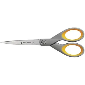 WESTCOTT Papierschere TITANIUM Super grau-gelb 18,0 cm